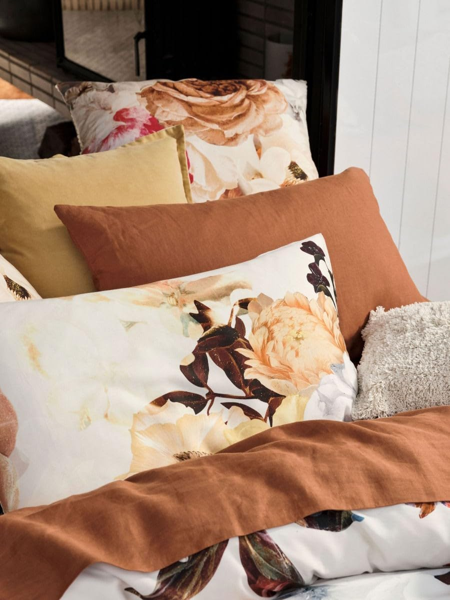 Linen House Primavera Quilt Cover Set, Caramel, Double Bed image number 4