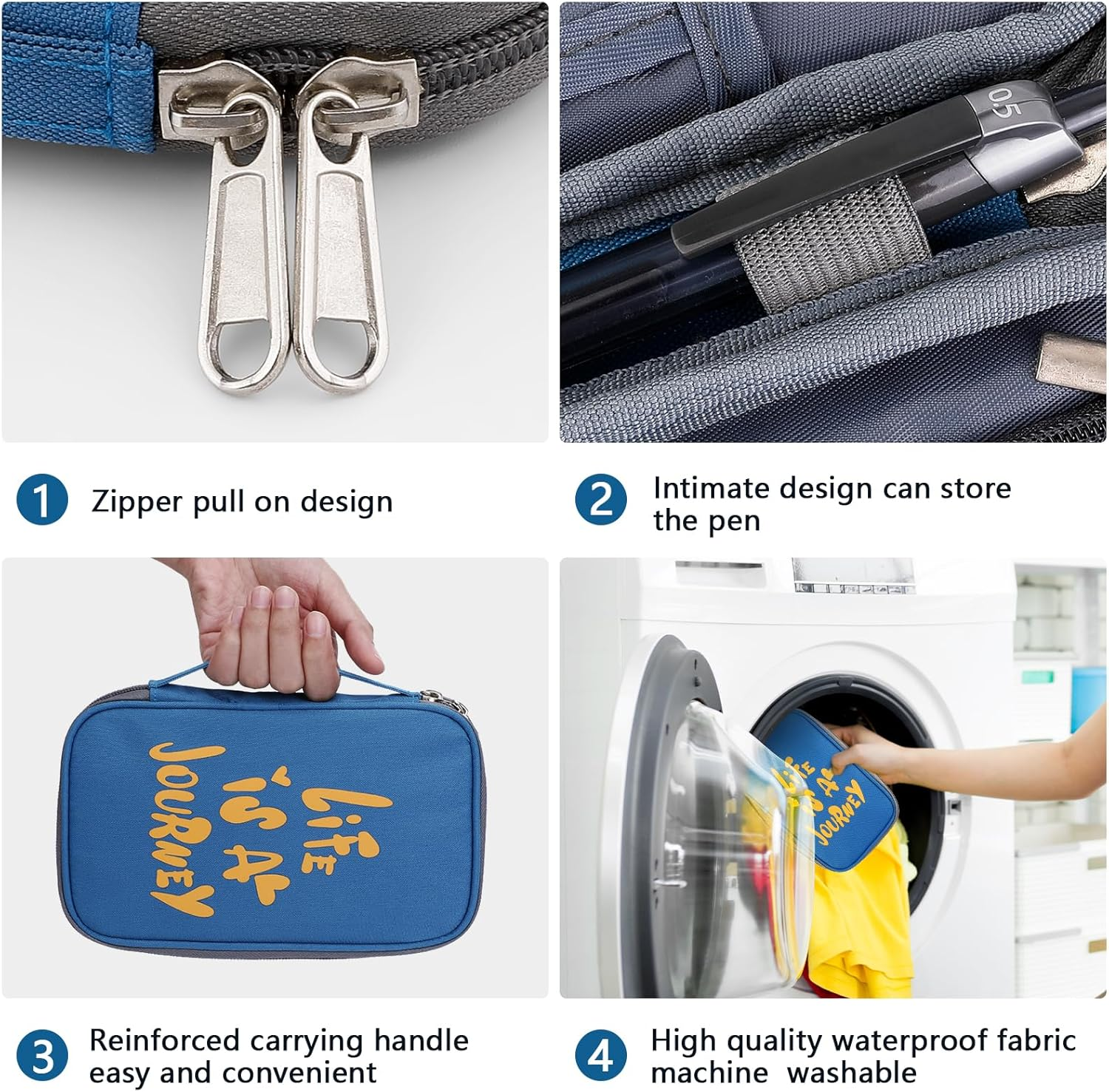 Aiqinu Passport Organiser, Passport Bag with RFID Blocker, Travel Document Pocket Family for Credit Cards, ID and Travel Documents, Travel Documents Organiser Protective Cover for Men and Women image number 3