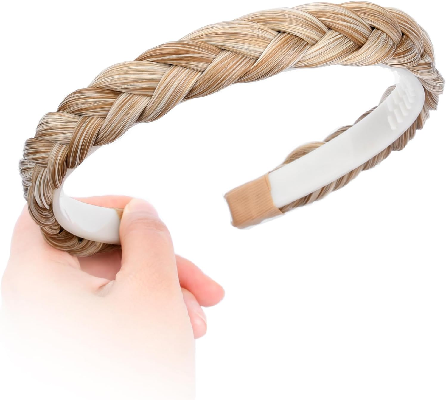 Gledola Braided Headband with Teeth Braids Hairband with Tooth Synthetic Hair Band Plaited Hairband for Women (Sandy Blonde) image number 5