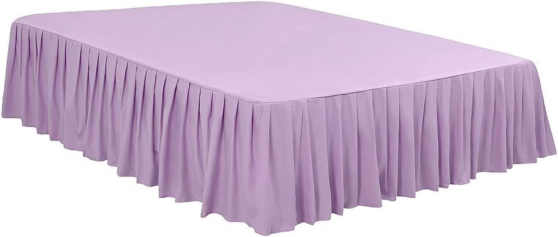 Piccocasa Ruffled Bed Skirt Polyester Brushed Hotel Quality Durable Solid Wrinkle and Fade Bedroom 16 Inch Drop Pink Queen