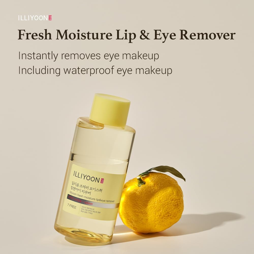 Illiyoon Fresh Moisture Lip and Eye Makeup Remover(300Ml/10.14 Fl.Oz) Instant & Gentle Waterproof Makeup Remover, Non-Greasy with Naturally Fermented Yuzu Extract, Fragrance and Paraben-Free