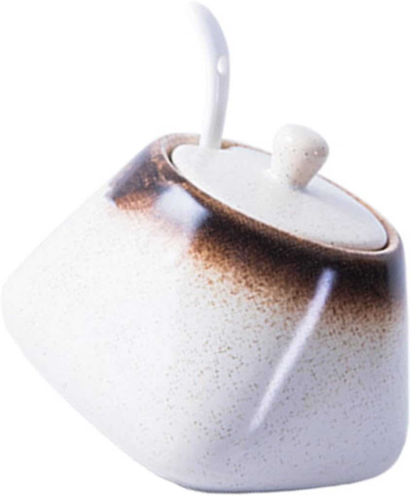 Hoement Ceramic Spice Jar for Kitchen Seasoning Organizer Practical Storage Jars Lids and Spoons for Home Cooking and Baking image number 6