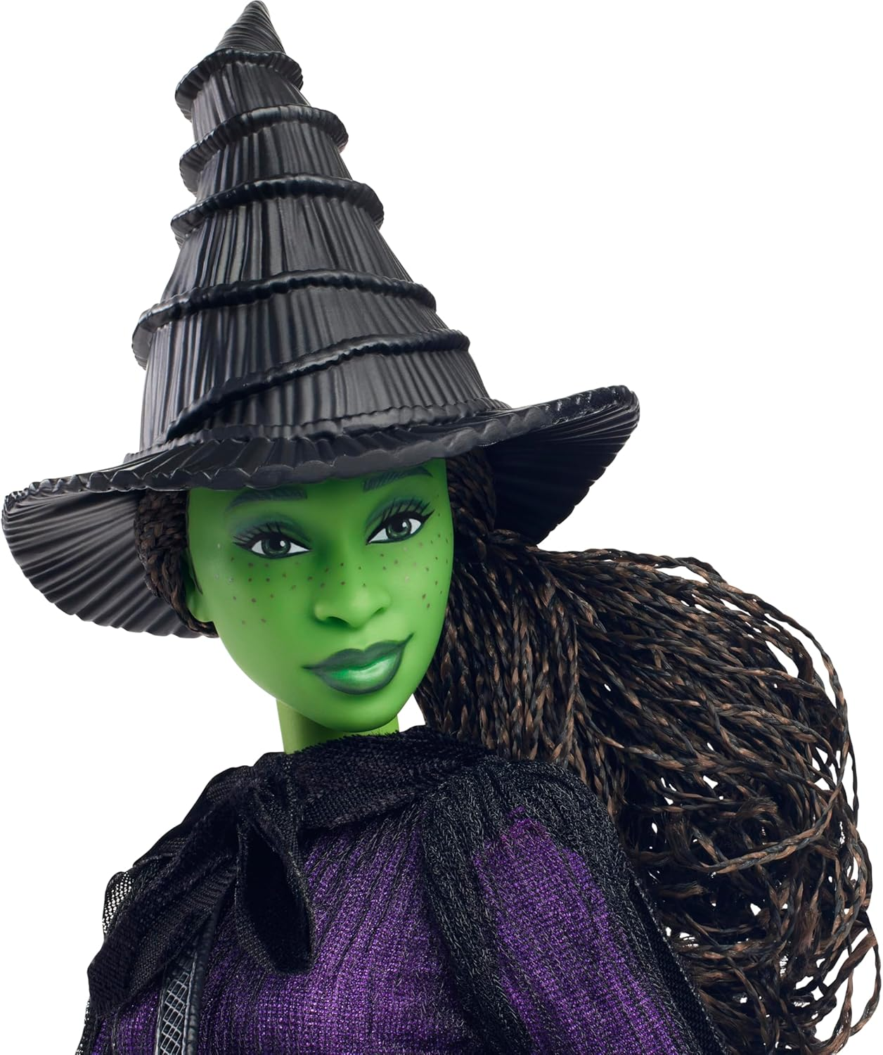 Mattel Universal Wicked Deluxe Elphaba Fashion Doll & Accessories, Movie-Inspired Look with Braided Hair & Posability image number 2