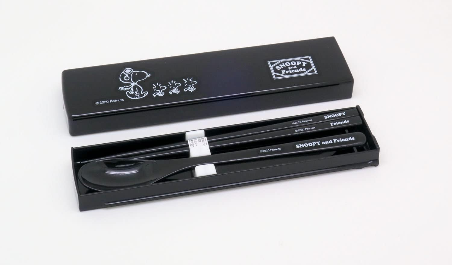 OSK CT-27 Bento Chopsticks and Cutlery Snoopy (Black) Drawstring Lid Combo, Made in Japan, 1.9 X 7.5 X 0.7 Inches (4.8 X 19.1 X 1.8 Cm) image number 4