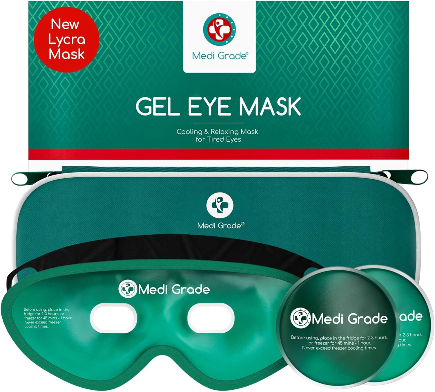 Medi Grade Cooling Eye Mask for Puffy Eyes with Cooling Eye Pads and Insulated Thermo-Bag - Ice Cold Gel Eye Mask for Morning/Night Skincare Routine and Reducing Dark Circles - Soft Eye Cooling Mask image number 2
