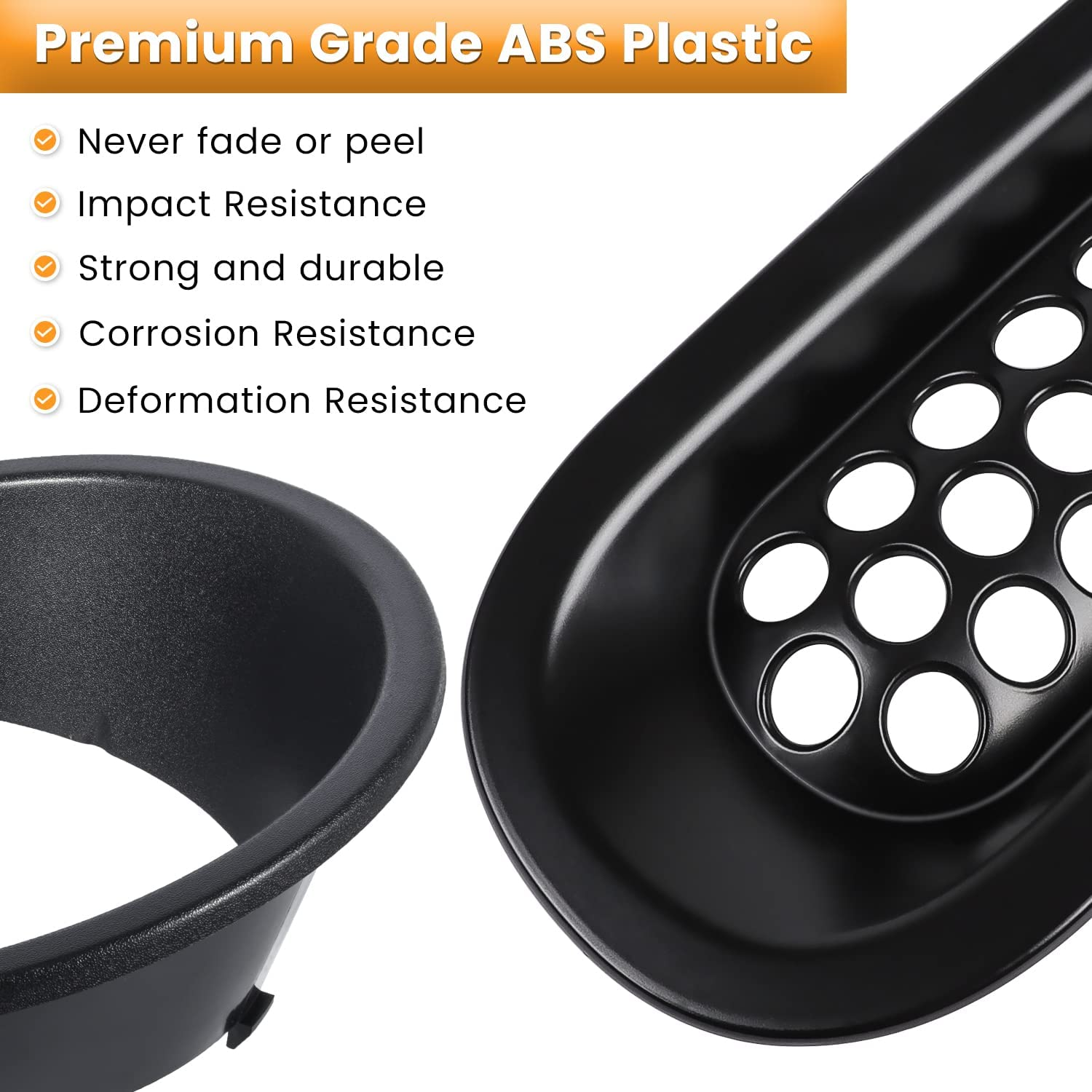 E-Cowlboy Front Grille Mesh Inserts & Headlight Cover for Jeep Wrangler JK JKU 2007~2017【Upgrade Matte Black Clip-On Version】 - Green image number 5