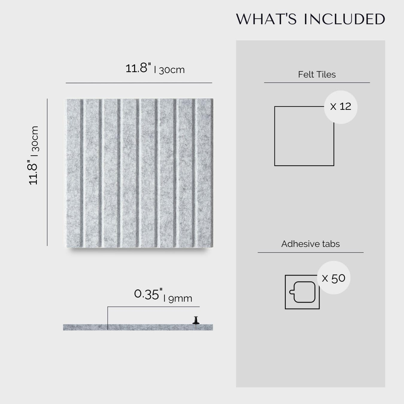 Large Cork Board for Office Black Felt Board Alternative - Slat Wall Paneling, Felt Bulletin Board Tiles for Office Wall Decor, Push Pin Board Wall Organizer for Office -12-Pack (Marble White) image number 3