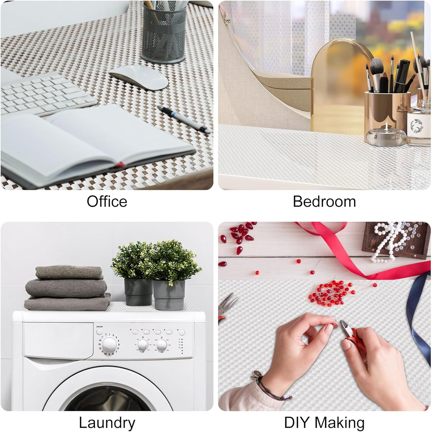 30Cm&times;1.5M Shelf and Drawer Liner for Kitchen Cabinets Non-Adhesive, Non Slip Durable Strong Clean for Shelves, Cabinets, Storage, Kitchen & Desks (White) image number 1