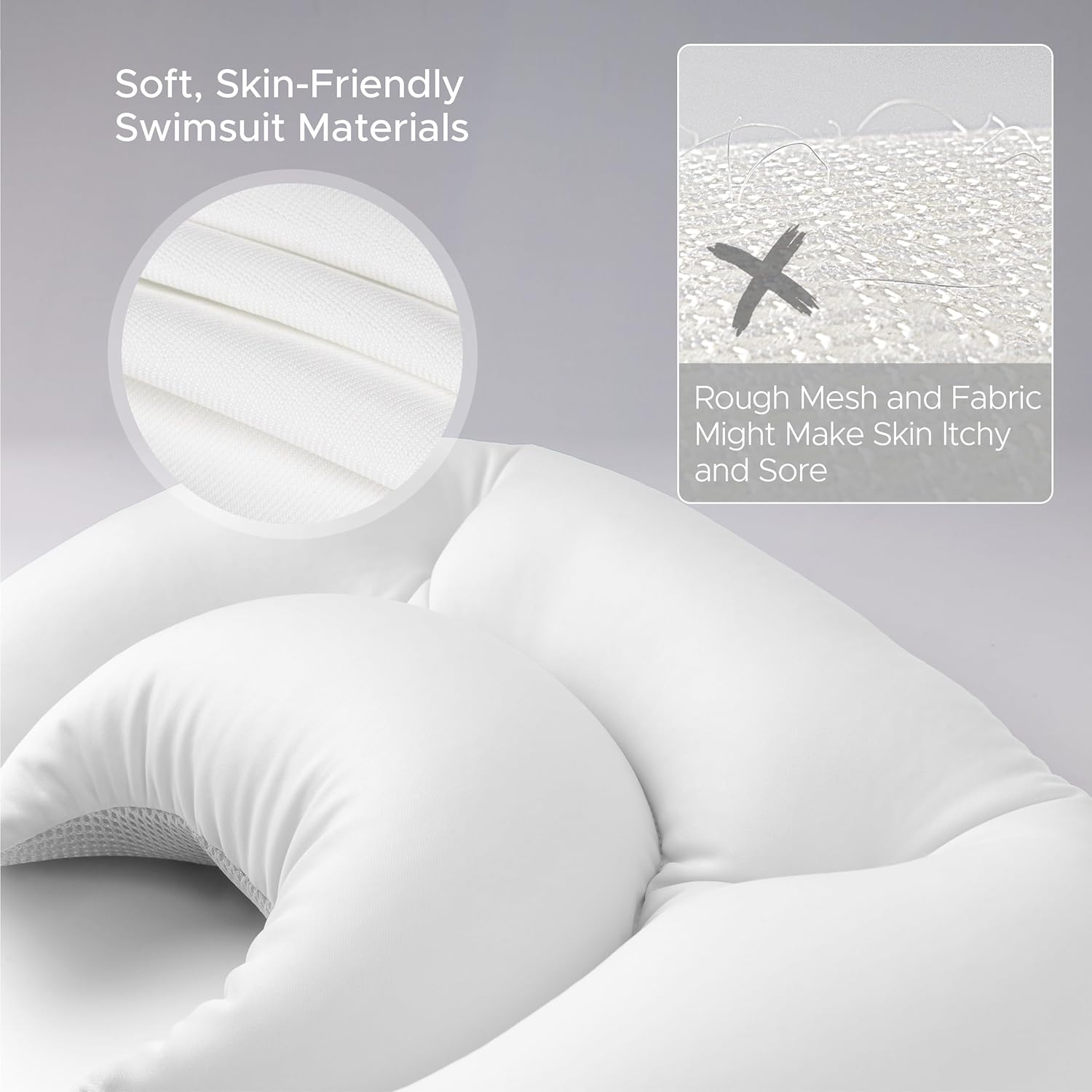 Sunlit Ultra Soft Bath Pillow for Tub, Bathtub Pillows for Head and Neck Support, Home Spa Pillows with Strong Suction Cups, Bubble Bath Accessories for Women, Relaxing Bath Products - White image number 3