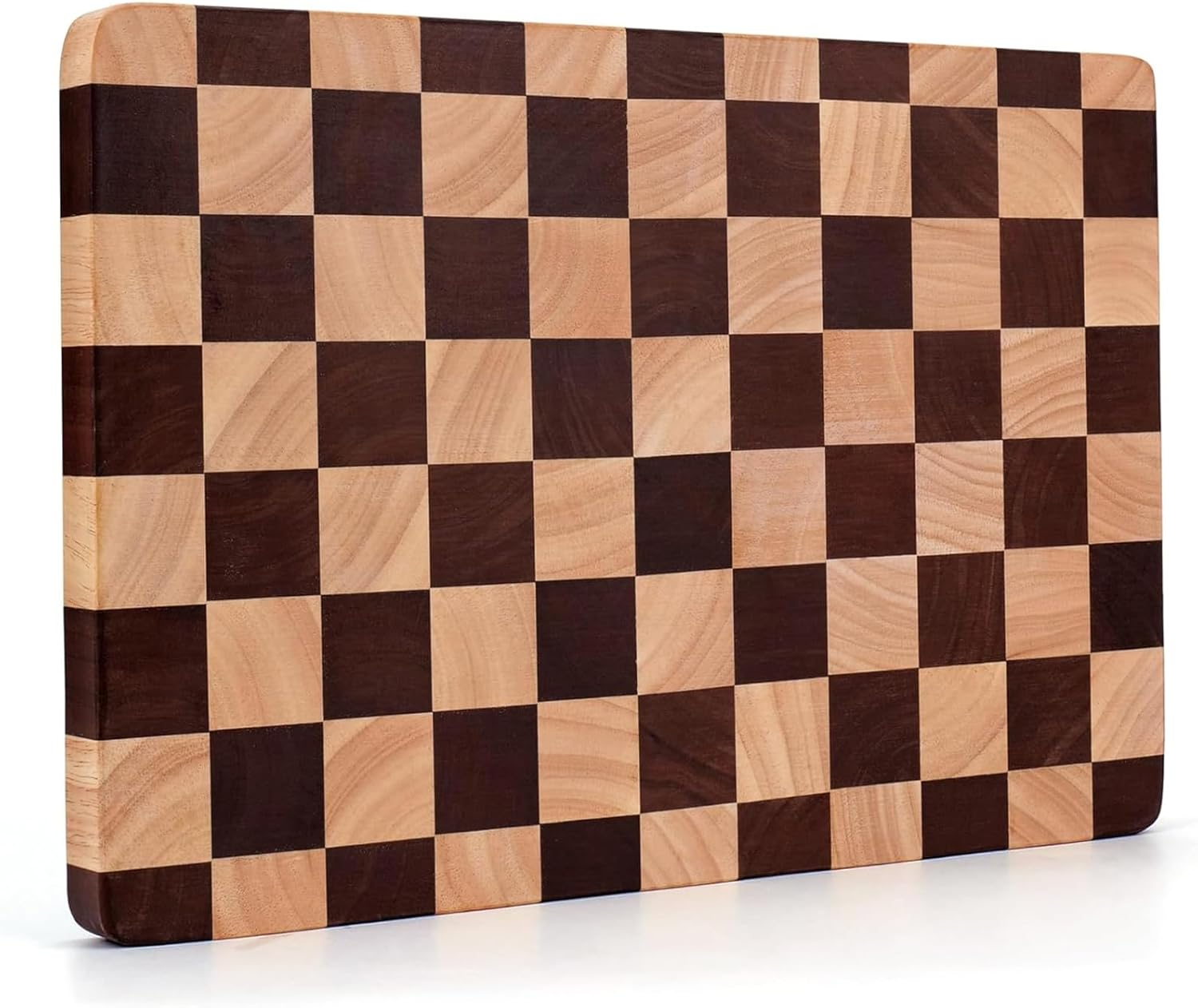 Acacia Wooden Chopping Board, Checkered Cutting Board, End Grain Cutting Boards for Kitchen, Butcher Block for Meat, Bread & Fruit, Charcuterie Board, 41 * 28 * 2.5CM image number 1