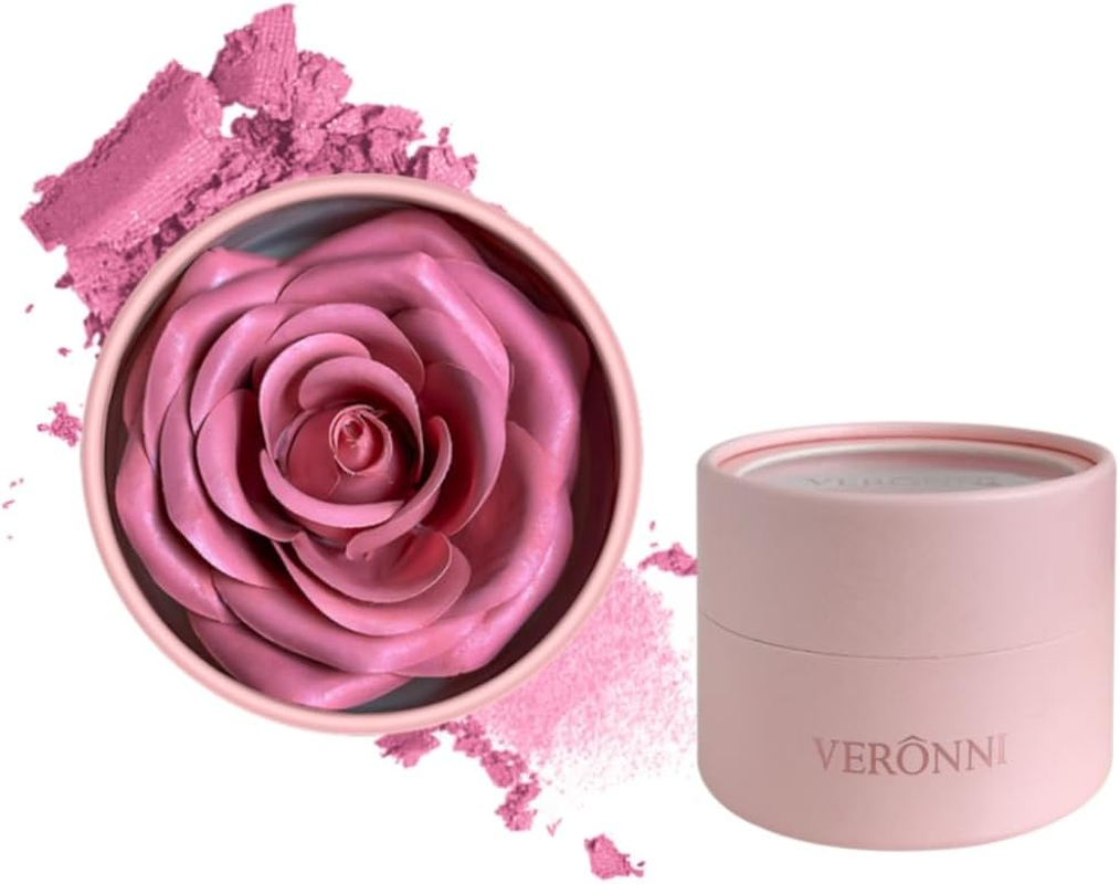 4-Color 3D Rose Petal Blush, Flower Petal Powder Blush for Cheek, Natural Finish Long-Lasting Shimmer Face Rubor Highlighter Makeup Blush for Women(#03, 0.211 OZ)