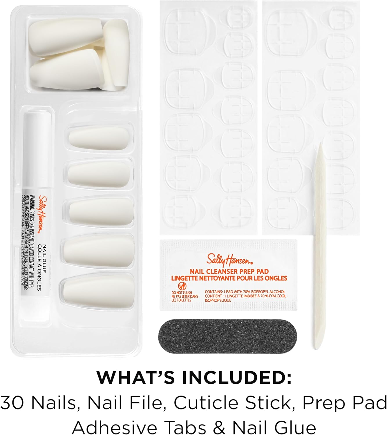 Sally Hansen Salon Effects Perfect Press-On Nails, Viva Vanilla, Press on Nails, Easy to Apply, Nail Glue & Adhesive Tabs Included image number 3