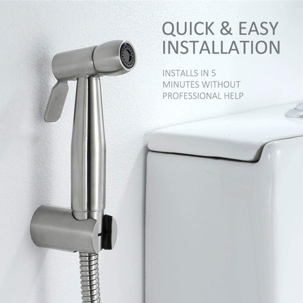 Handheld Bidet Sprayer Toilet with Water Tank Hook and 59In ABS Flexible Telescopic Shower Hose for Bathroom Douche Diaper Cleaning, Pet Bath, Closestool, Squatting Pan, Floor Cleaning image number 3