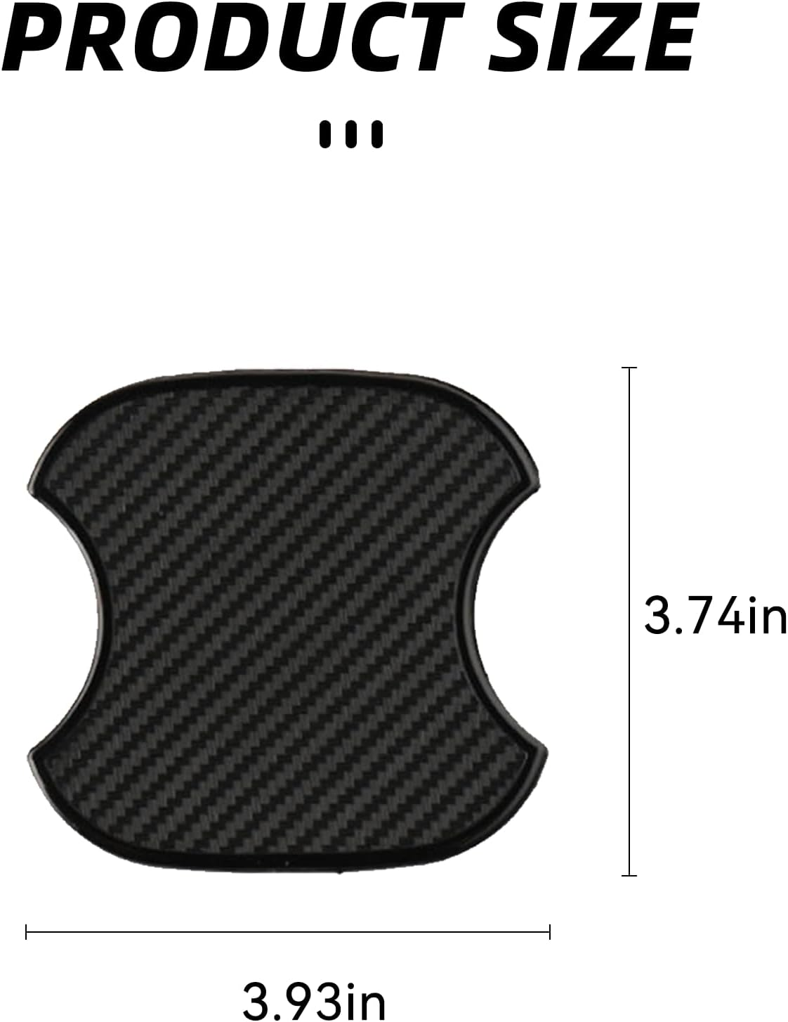 4PCS Car Door Handle Cup Scratch Protectors, TPU Carbon Fiber Door Bowl 3D Sticker, Handle Paint Cover Guard Pad, Universal Door Handle Protective Film for Most Cars (Medium-Black)