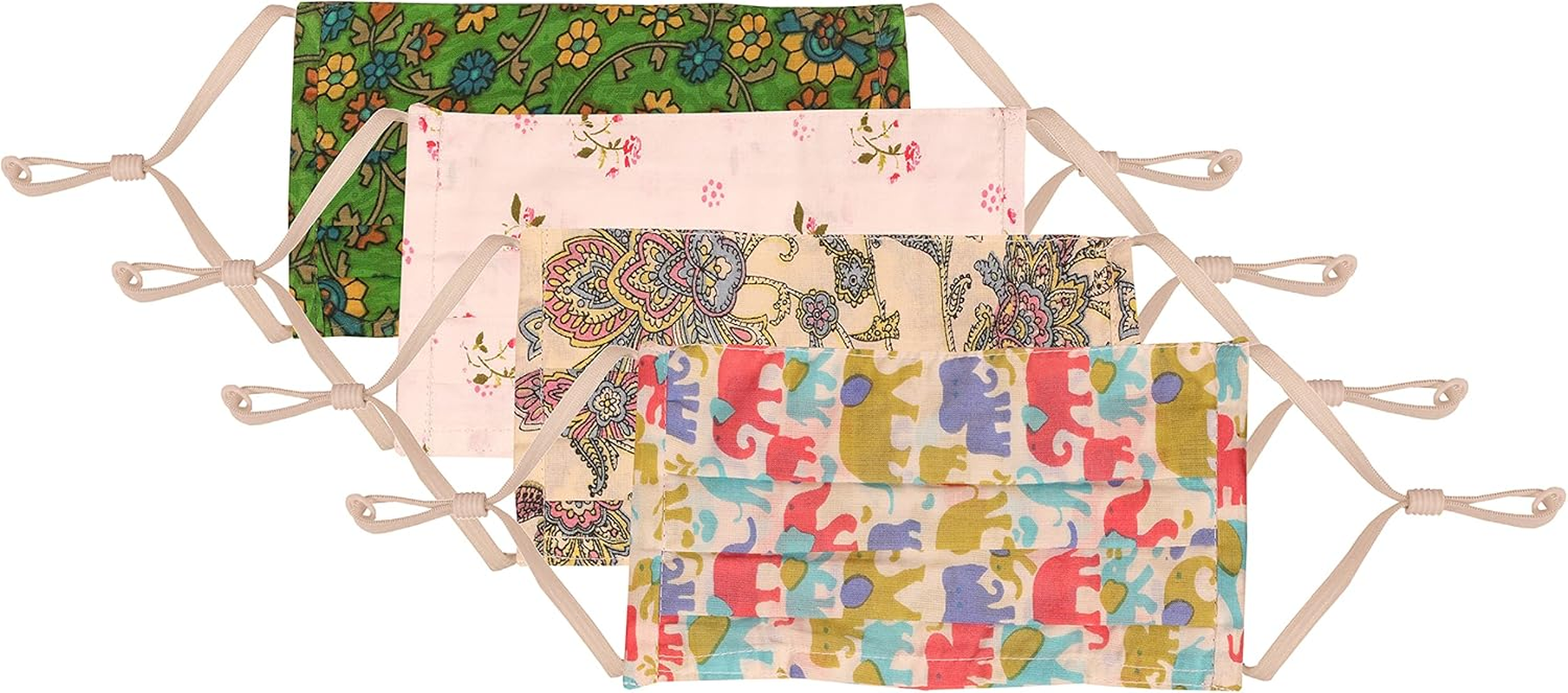 Touchstone Floral Fabric Adjustable Filter Pocket Nose Bridge Double Layer Anti-Pollution Smog Smoke Cold Cough Protective Cotton Face Mask Reusable Washable for Men, Women. image number 2