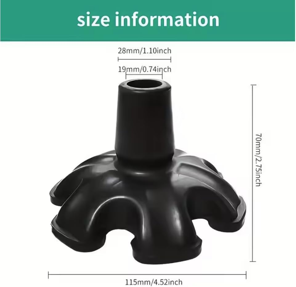 19Mm Rubber Cane Tip, Self Standing Walking Cane Large Based Stand, Walking Sticks and Canes Accessories (Six Tip) image number 3