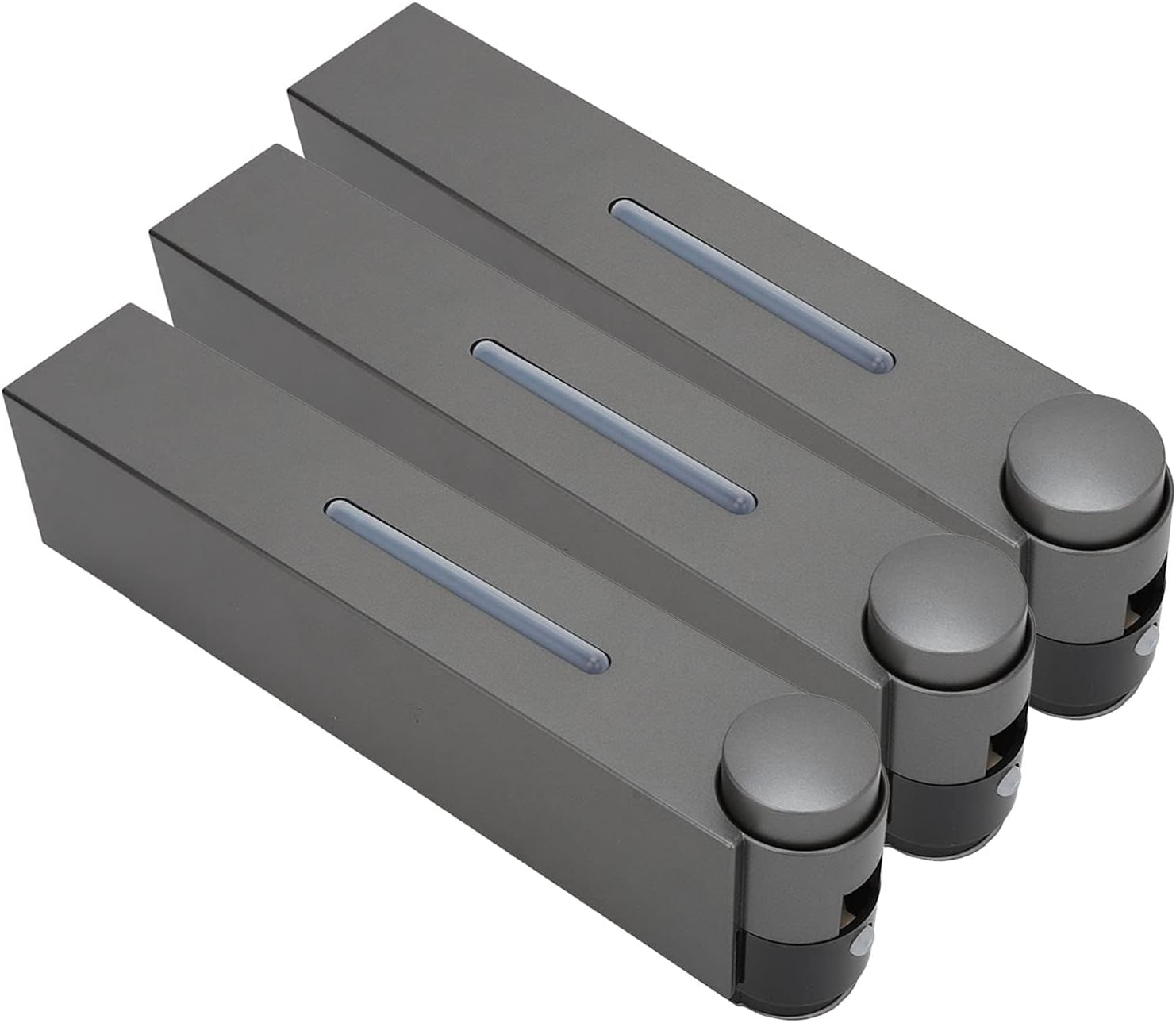 Gugxiom Wall Mounted Dispenser, No Punch Large Capacity Shower Gel Dispenser, Gray Back Mounted Shampoo Conditioner Separator for Bathroom and Other Multi-Site Occasions. (3 image number 1