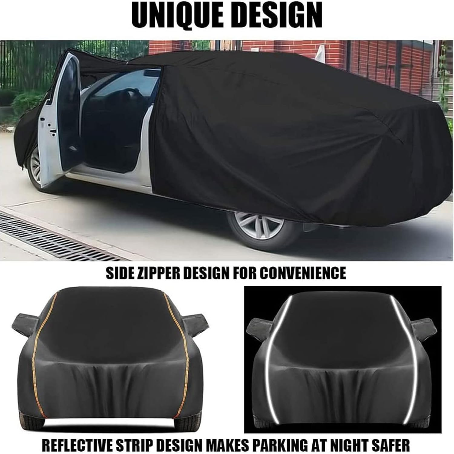 Car Cover for Toyota C-HR 2.0 Hybride GR Sport| Waterproof Auto Snow Cover Windproof Scratch Resistant Outdoor UV Protection Vehicle Cover (Color : Silver) - Blue image number 7