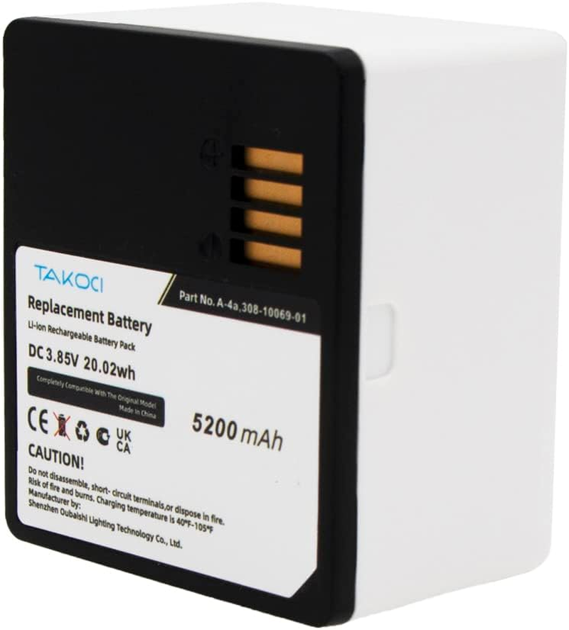 2-Pack Replacement Battery Compatible with Arlo Ultra Ultra 2 Arlo Pro 4 Pro 3 Arloultra+Vma5400-10000S VMC5040 PN A-4A 308-10069-01 3.85V/ 5200Mah image number 5