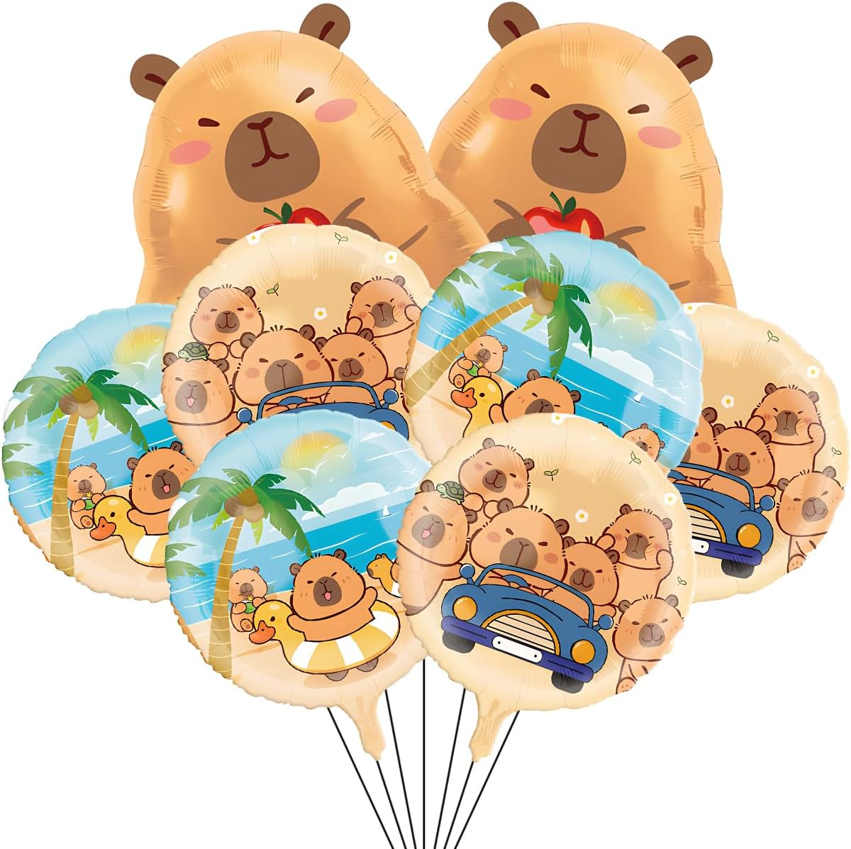 8Pcs Capybara Birthday Party Aluminum Foil Balloon, Capybara Birthday Baby Shower Party Supplies image number 3