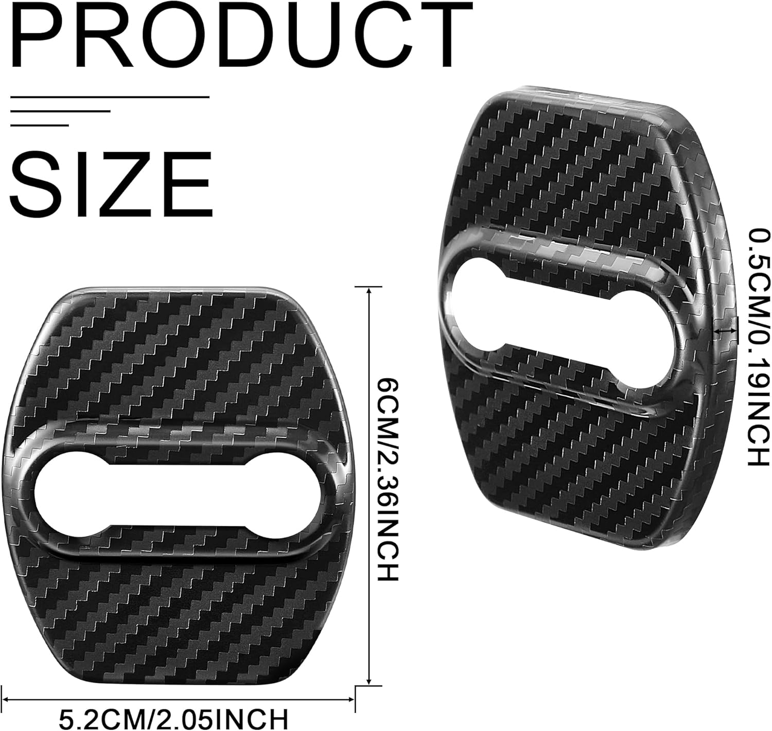 TOMALL 4Pcs Car Door Lock Latches Covers Compatible with Hyundai Sonata Elantra Santa Fe Palisade Tucson Veloster N Genesis Kona/Kona EV Azera Ioniq Stainless Steel Exterior Accessories (Carbon Fiber) image number 5
