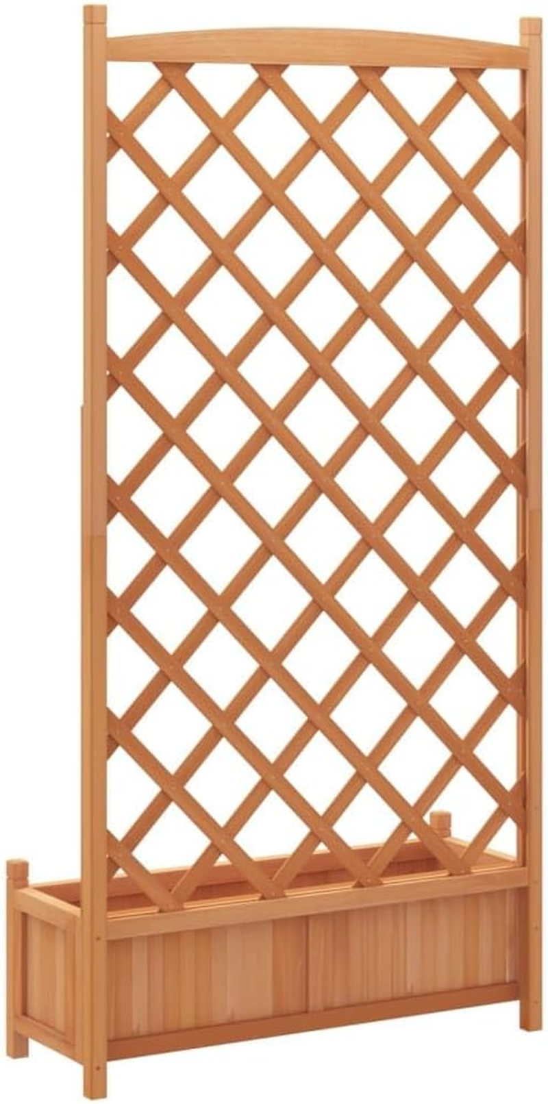 Planter with Trellis Brown Solid Wood Fir image number 2