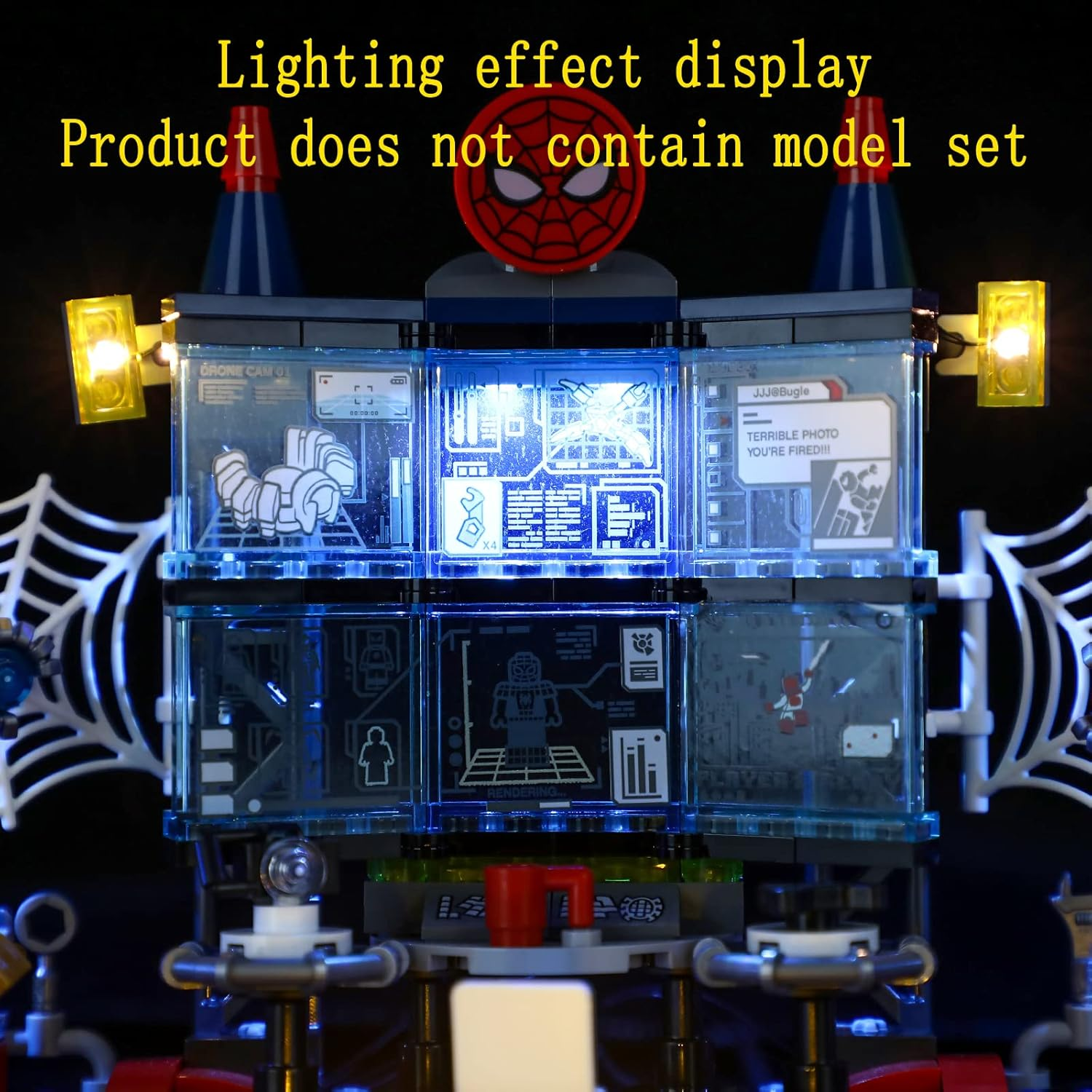 GEAMENT LED Light Kit Compatible with  Attack on the Spider Lair - Lighting Set for Spider-Man 76175 Building Model ( Set Not Included)