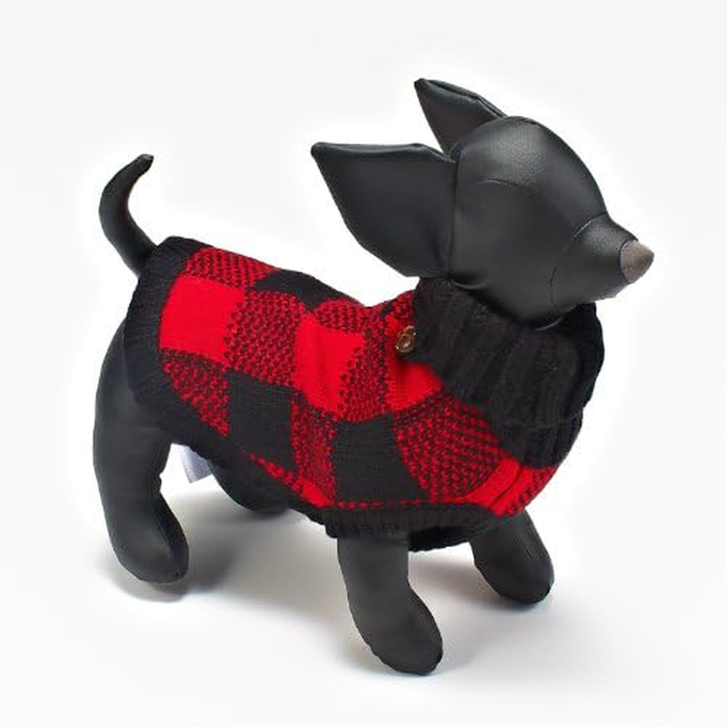 Fab Dog Turtleneck Sweater Buffalo Check Sweater XL (18Inc)