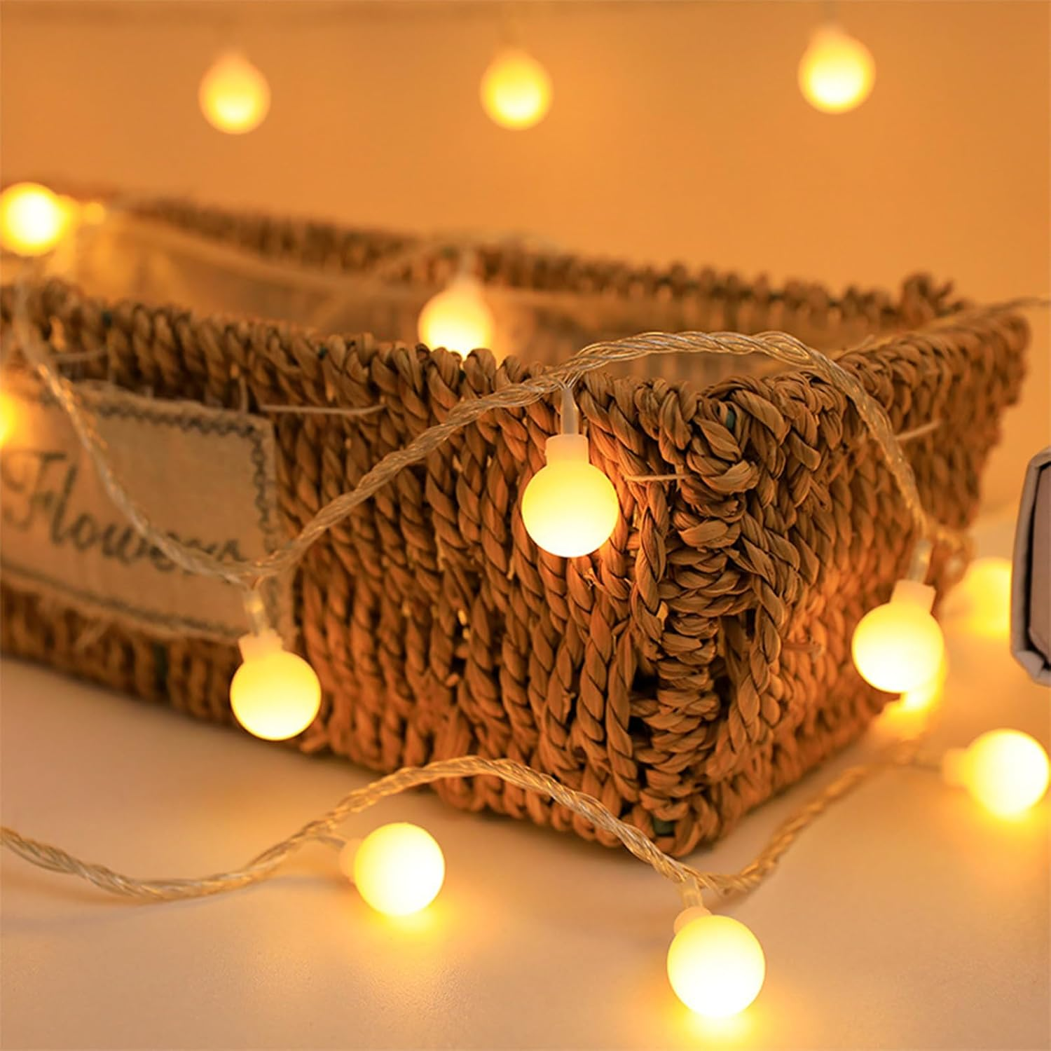 Koboko Ball Fairy Lights, 6 M, 40 LED Fairy Lights, Indoor and Outdoor, Globe Fairy Lights, Battery Operated, Decorative Lights for Children'S Room, Garden, Party Decoration, Wedding, Balcony image number 1