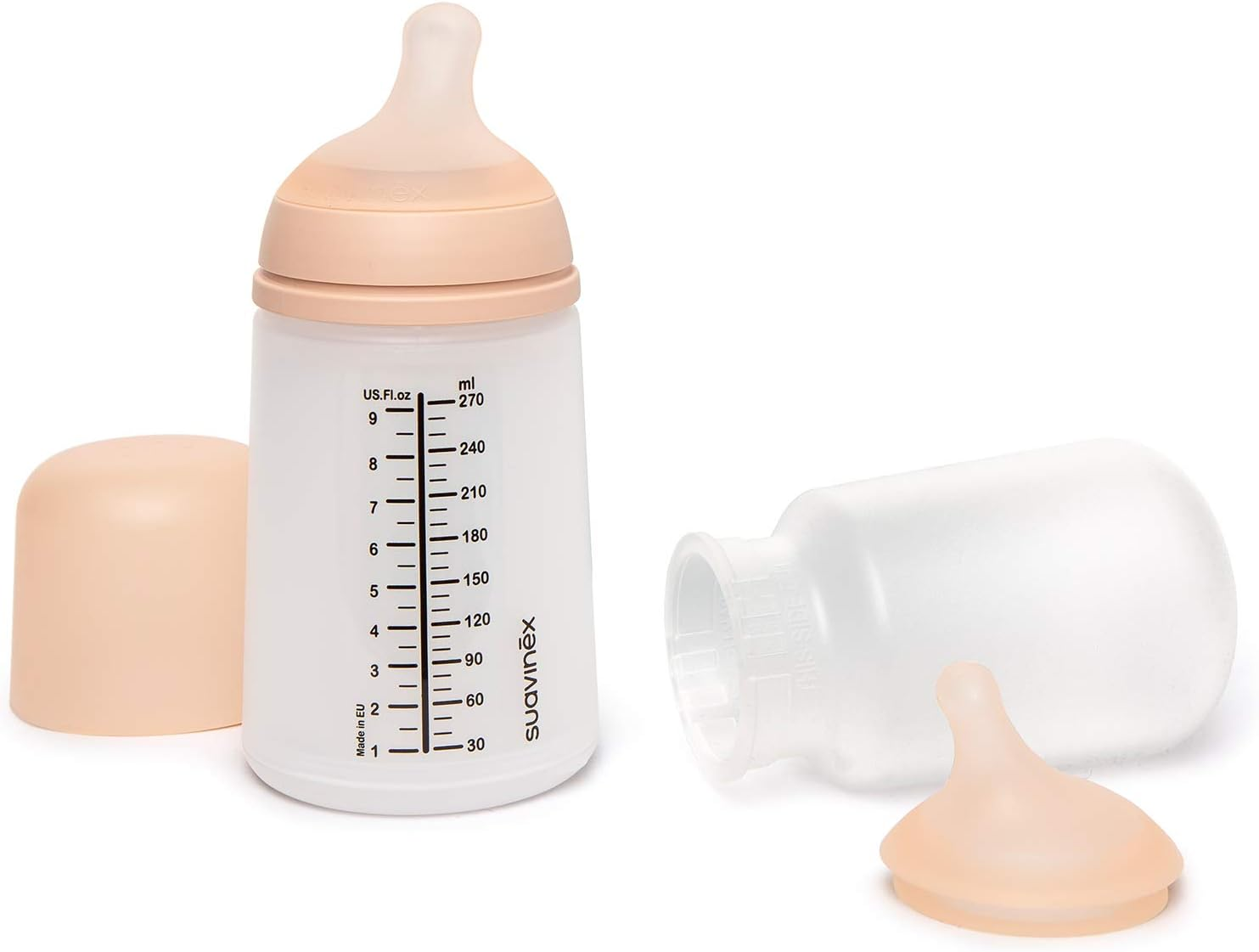 Suavinex Zero Zero Medium Flow Anti-Colic Bottle Pack 270Ml Bottle with Medium Flow Teat and Replacement for Babies 3 Months+ image number 4