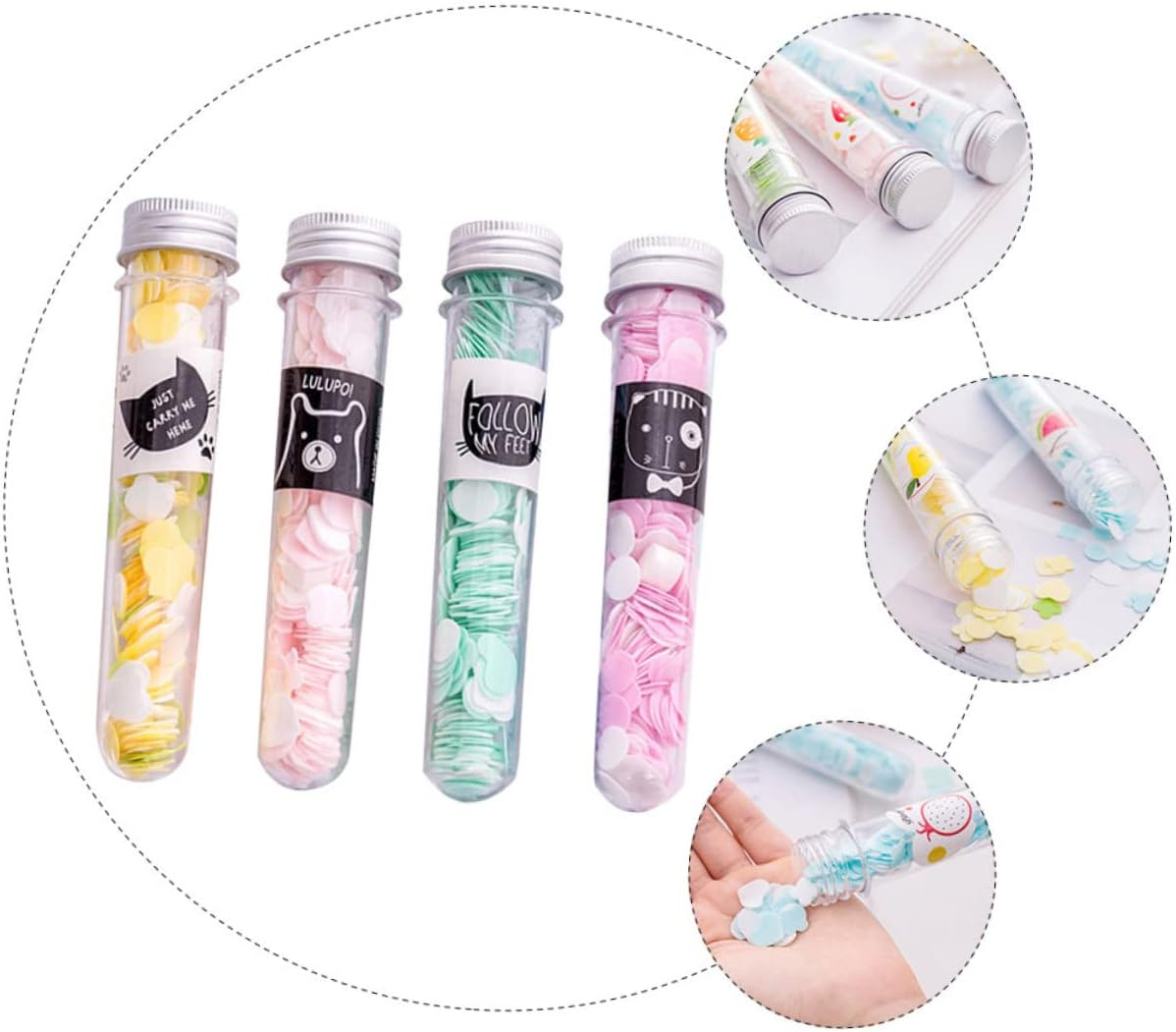 Anneome 4Pcs Soap Paper Slices Travel Toiletries Scented Foaming Soap Portable Body Washing Disposable Petals for Camping Hiking image number 3