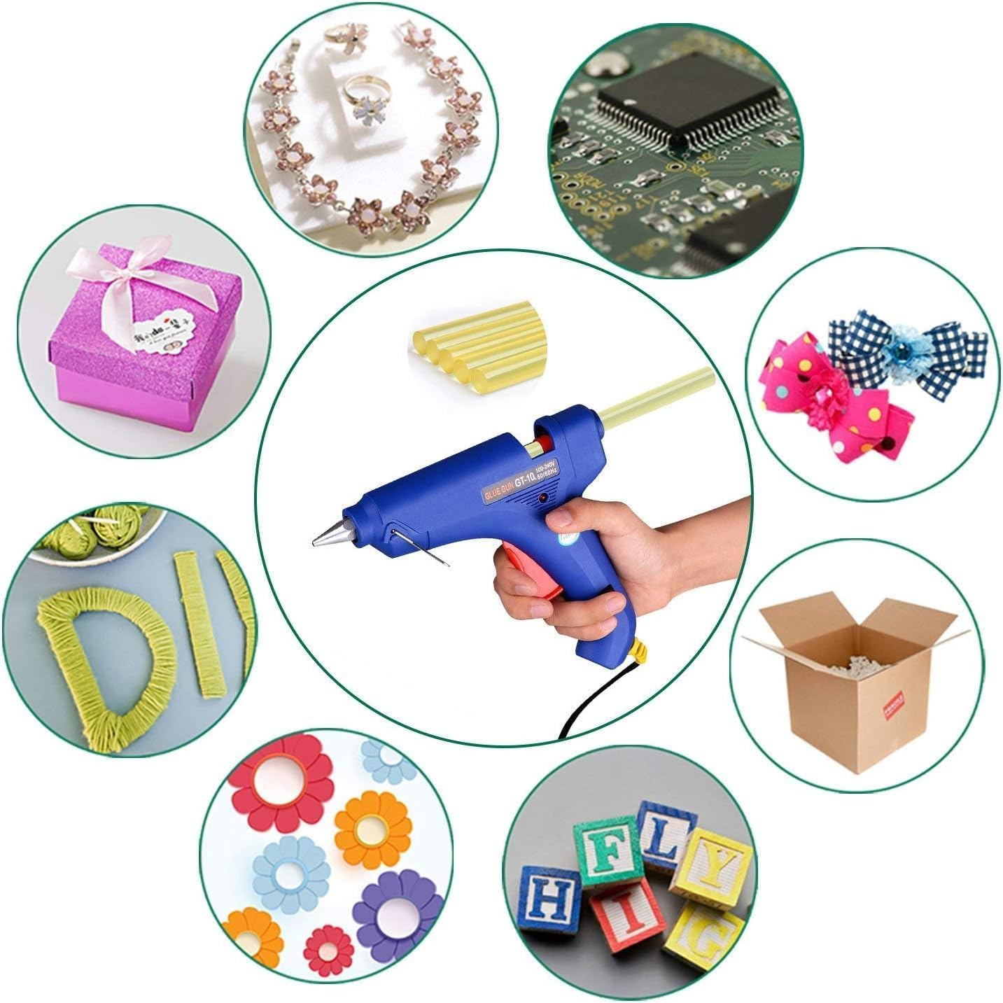 15Pcs Hot Glue Sticks, 270 X11Mm Yellow Eva Hot Melt Glue Sticks Adhesive General Repair Tool for DIY Home Office Projects Car Dent Repair Craft Audio Art image number 6