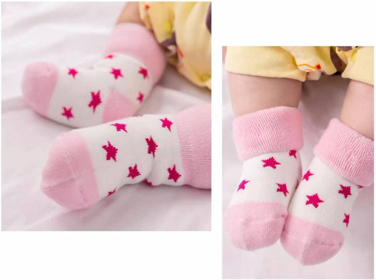 Fedmois Pack of 5 Baby Winter Socks Thick Thermal Socks Cotton Lined image number 6