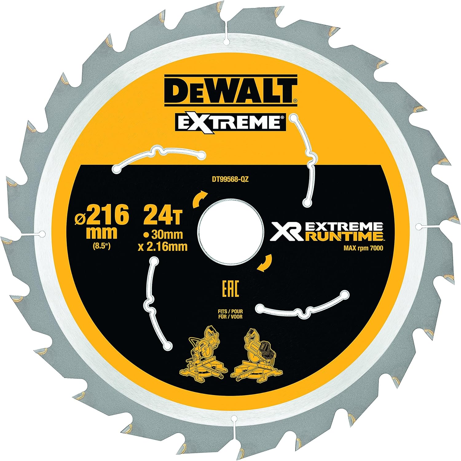 Dewalt 36T Circular Saw Blade, 210 Mm Size