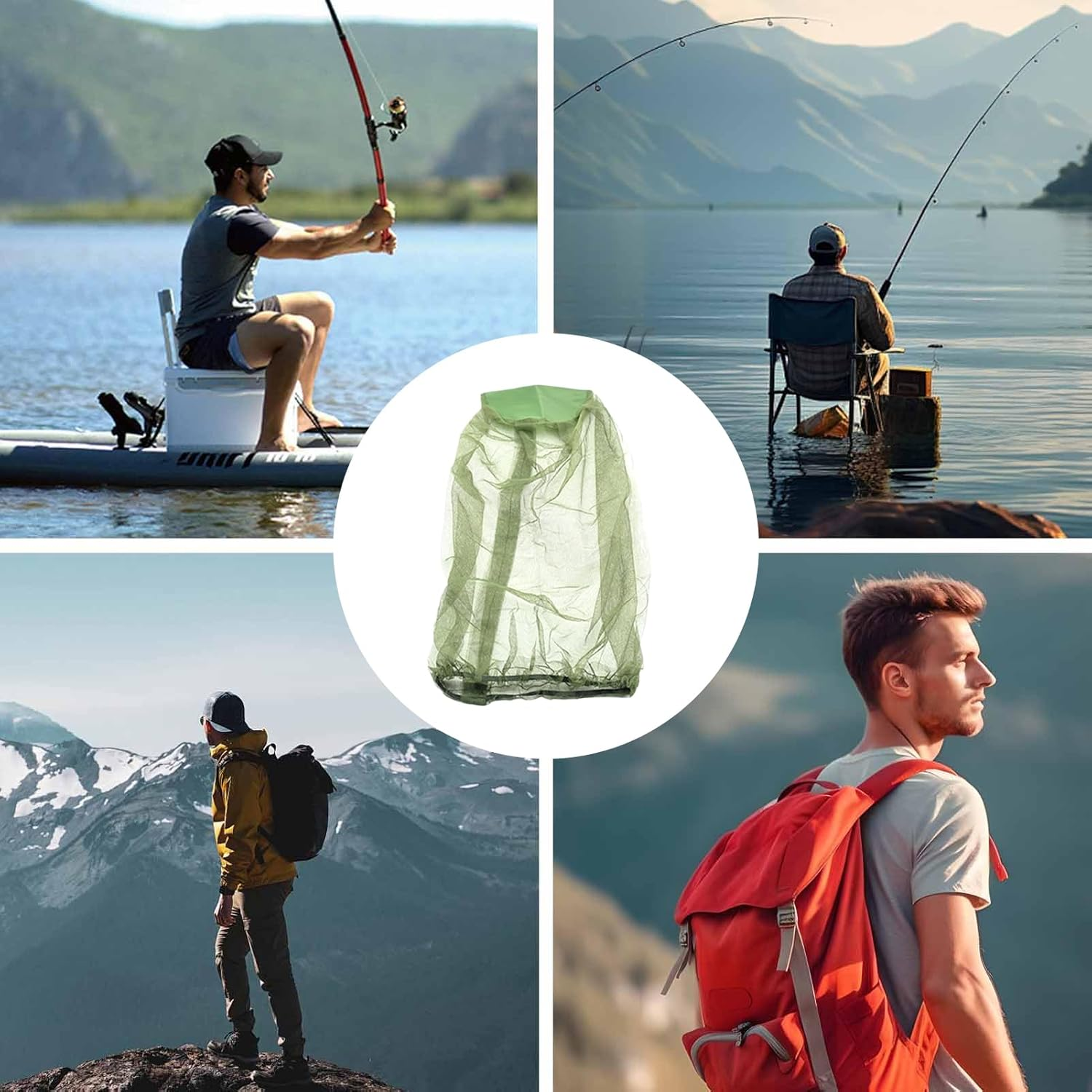 Face Mesh,Automatic Shrink Fly Net for Head - Lightweight Hat Shield, Fly Protection Gear for Gardening Hiking Climbing Camping Outdoor