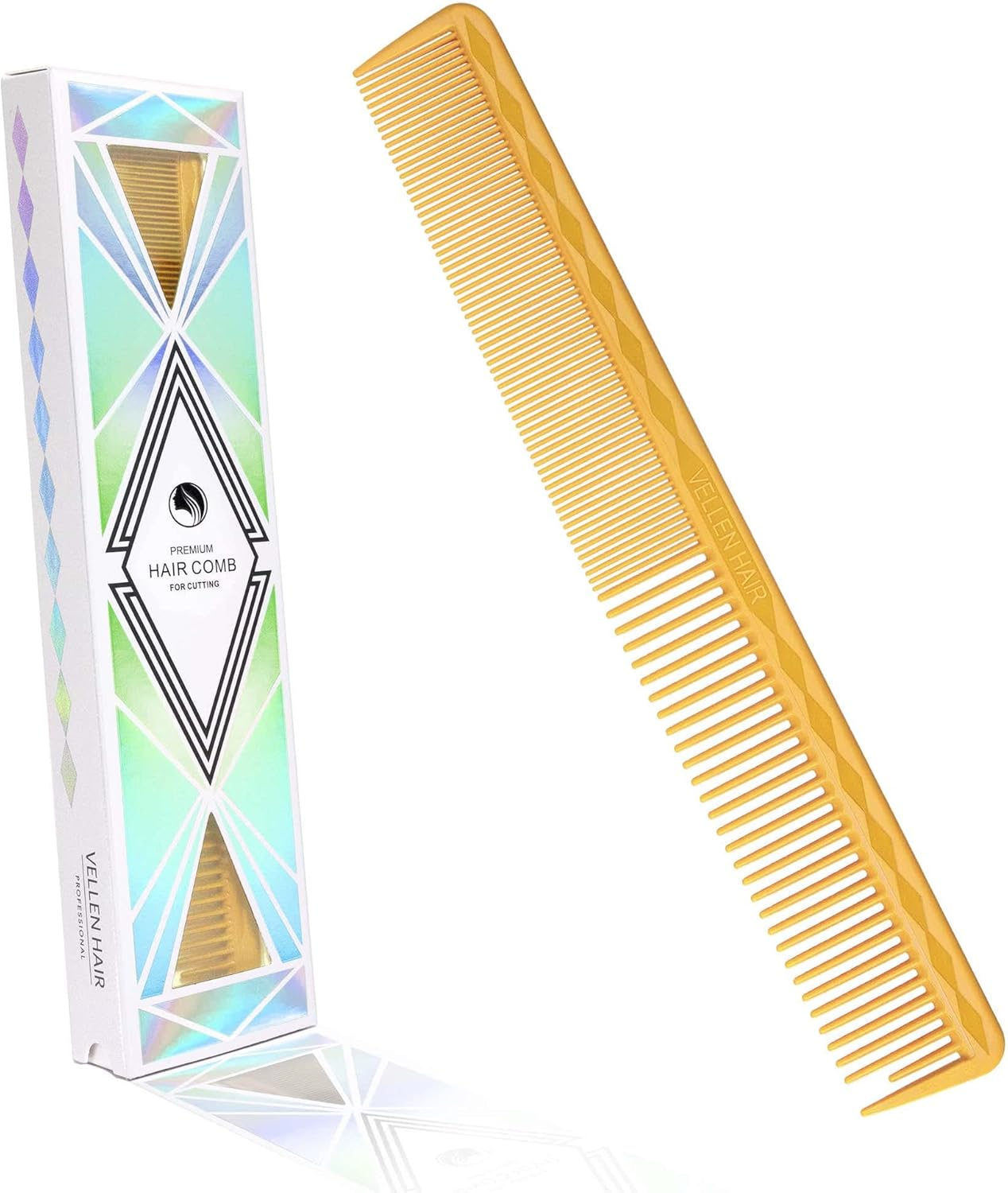 Vellen Hair Ultimate Cutting Comb 7 Inch for Men Women, Unbreakable PEI Material 430&deg;F Heat Resistant Barber Styling Combs for Hairdressers, Little Combs Fine Teeth and Extra Wide Tooth Combs (Single) (Mint) - Green image number 5