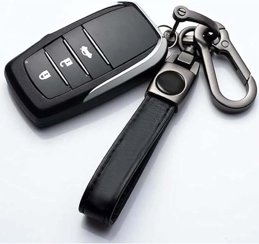 1 PCS Leather Car Keychain - Premium Keyring Compatible with Car Keychains,360 Degree Rotatable with Anti-Lost D-Ring,Screwdriver,Universal Key Chains for Key Fobs for Men and Women image number 2