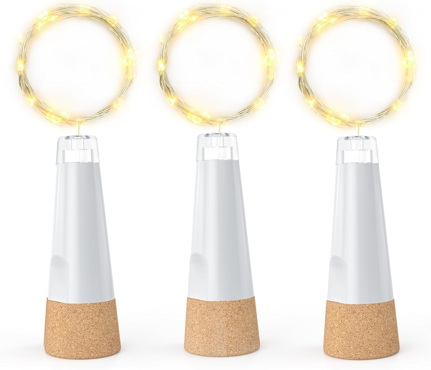 Leegoal Bottle Lights, USB Rechargeable Wine Bottle Light with Cork 2024 Upgraded 2M 20 LED Jar Fairy Lights for Xmas Decorations