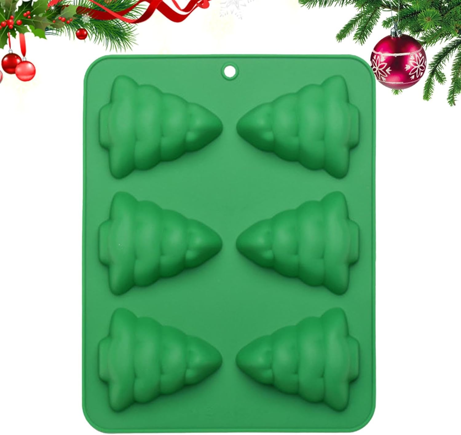 Christmas Chocolate Molds, Silicone Cake Mold, 6-Cavity Chocolate Molds, Silicone Molds, Jelly Pudding Molds, Holiday Baking Mould, Festive Dessert Molds, Flexible Chocolate Molds, image number 3
