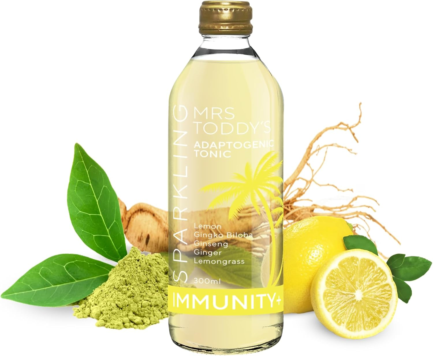 Mrs Toddy&rsquo;S Tonic &ndash; Immunity+ Sparkling Adaptogenic Tonic | Natural Botanical Soda | No Preservatives | Blood Sugar Friendly | 330Ml (Pack of 2) image number 2