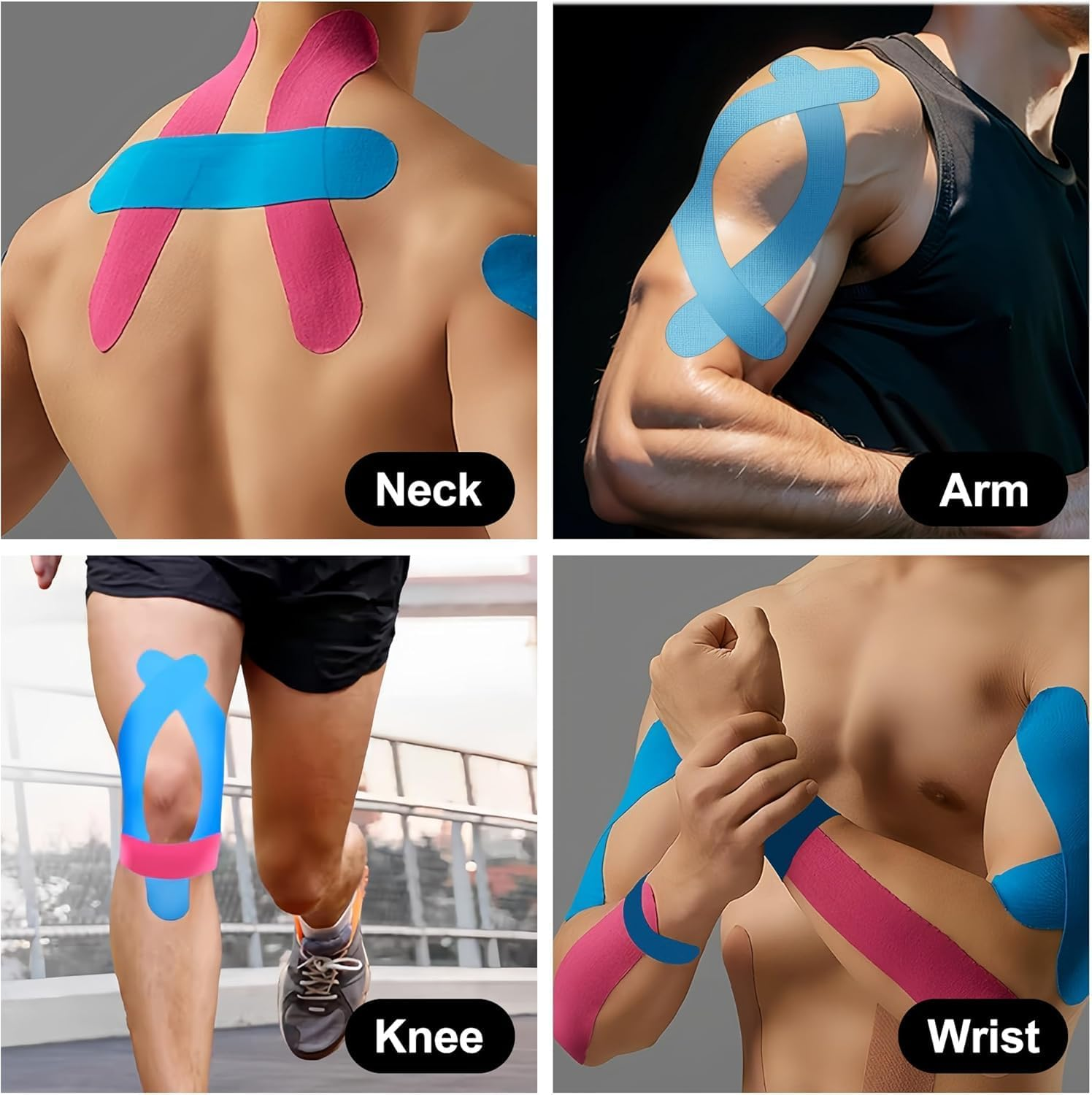 Athletic Sports Tape Elastic Kinesiology Tape,3Pcs Waterproof Kinetic Tape,Sport Trainers Waterproof Physio Sports Tape,Trainers Waterproof Physio Sportstape,Kinesiology Tape Latex Free Athletictape image number 4