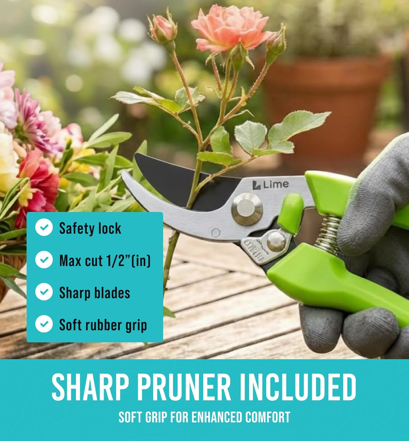 Treasured Gifts for Mom - Heavy Duty Garden Tools 22 Pieces Floral Set - Rust Proof, Non-Slip, Durable Gardening Supplies - Ergonomic Hand Tools - Ideal Gardening Gifts for Women image number 6