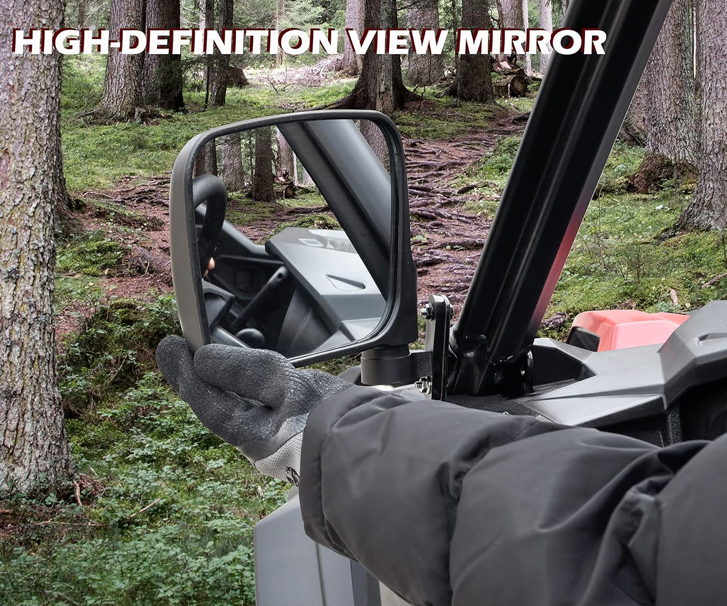 SAUTVS Adjustable Wider Rearview Side Mirrors for Polaris General XP 4 1000, Folding Clear Rear View Side Mirrors for Polaris General 1000/ 4 1000 / XP 1000 / XP 4 1000 2016-2023 Accessories(2Pcs)