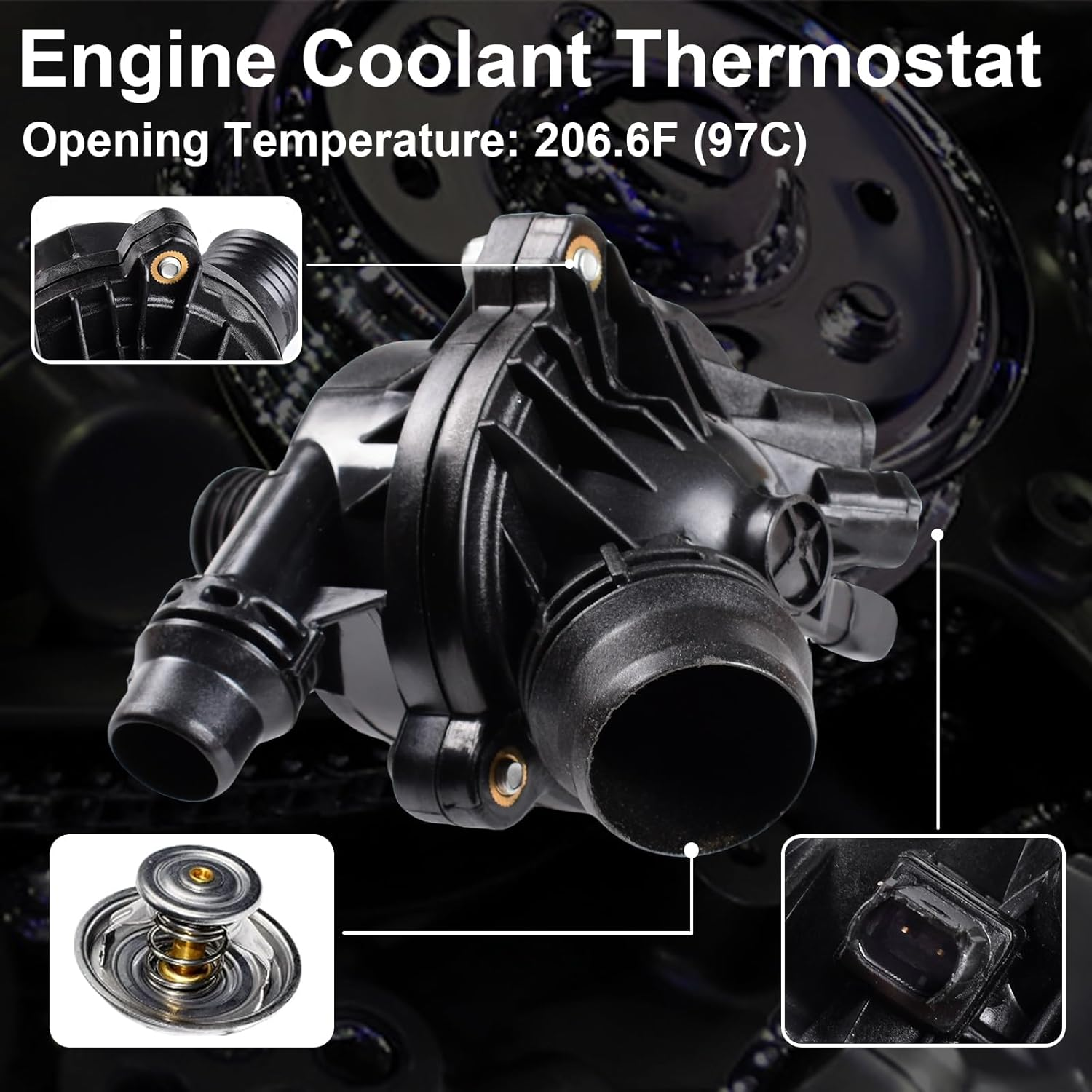 DOFOCH 11517563183 11517586925 Electric Engine Water Pump and Thermostat W/Bolt Compatible with BMW X3 Z4 X5 E90 328I 323I 128I 528I OE# 11517586924 11517546994 11517521584 image number 6