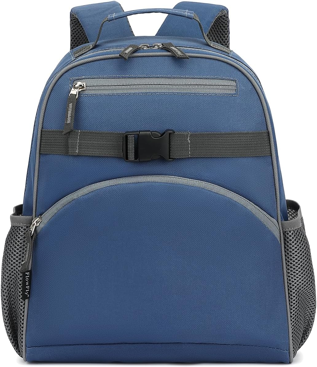 Flowfly Kids Backpack for Boys Girls, Simple Bookbag for Daycare Kindergarten School Travel, Small Modern Bag