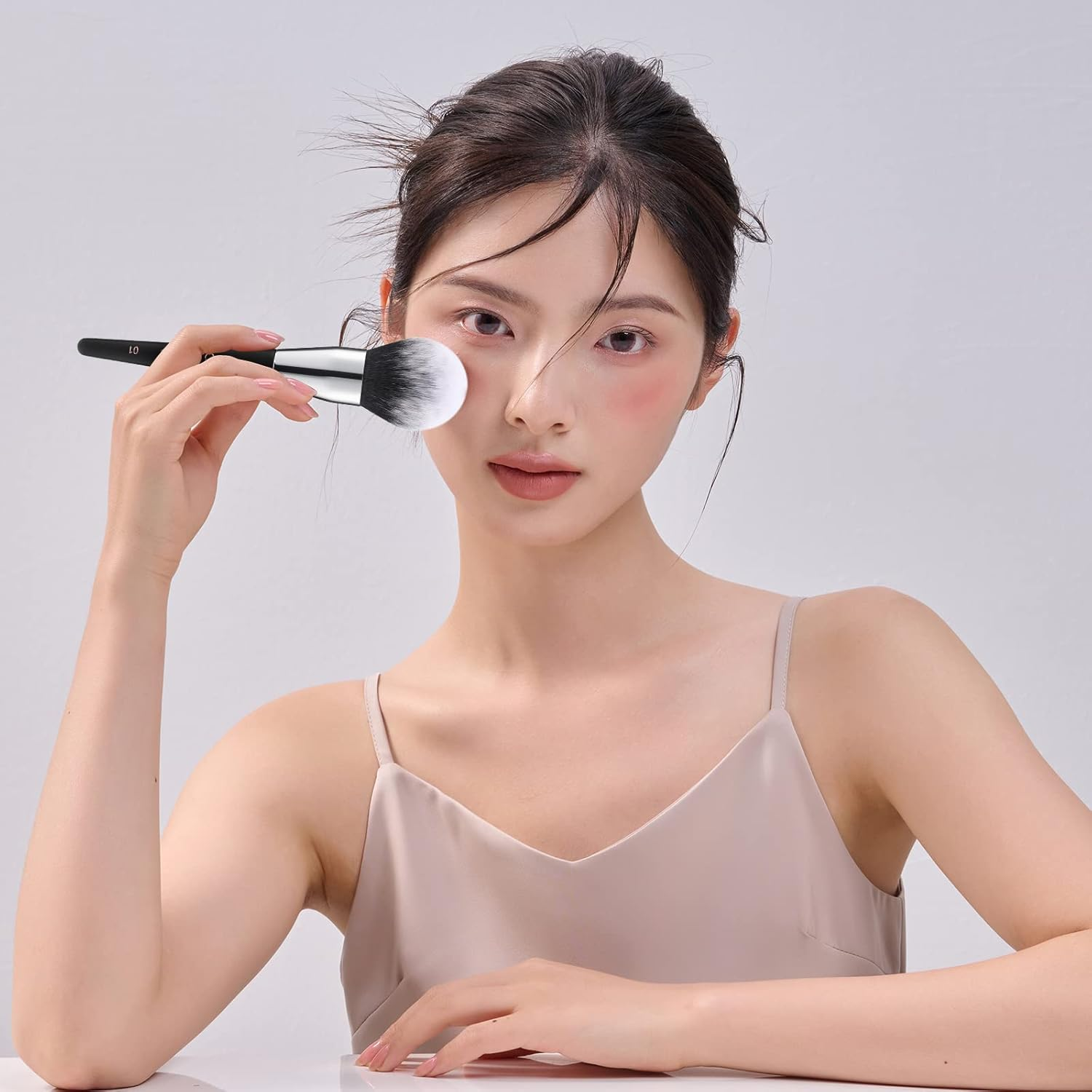 Ducare Makeup Brushes with Case 10Pcs Travel Makeup Brush Set Women Gift Premium Synthetic Kabuki Foundation Blending Brush Face Powder Blush Concealers Eye Shadows with Bag - Df1503 image number 3