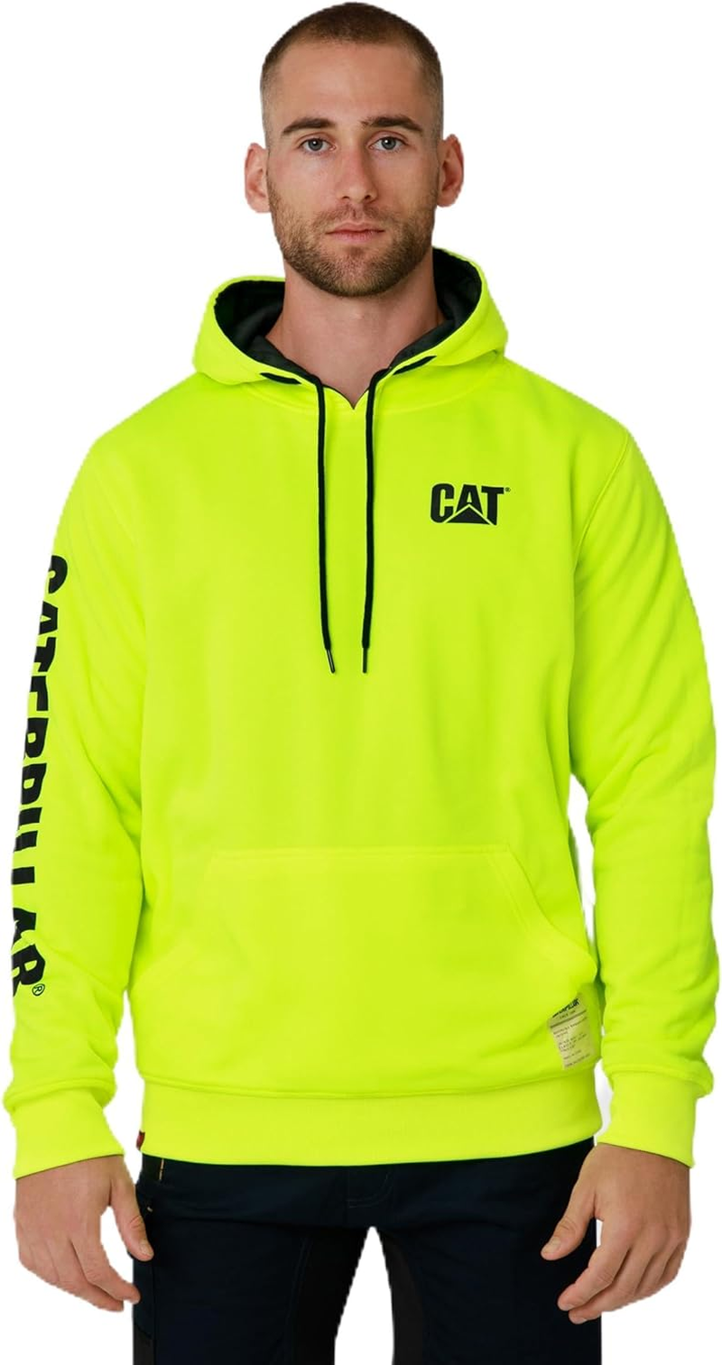 Caterpillar Mens Classic Hoodie, Hi-Vis Yellow, Medium US