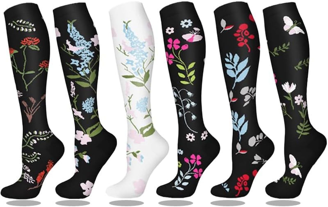 ZANZER Compression Socks for Women & Men Circulation(6 Pairs)-Graduated Supports Socks for Running, Athletic Sports