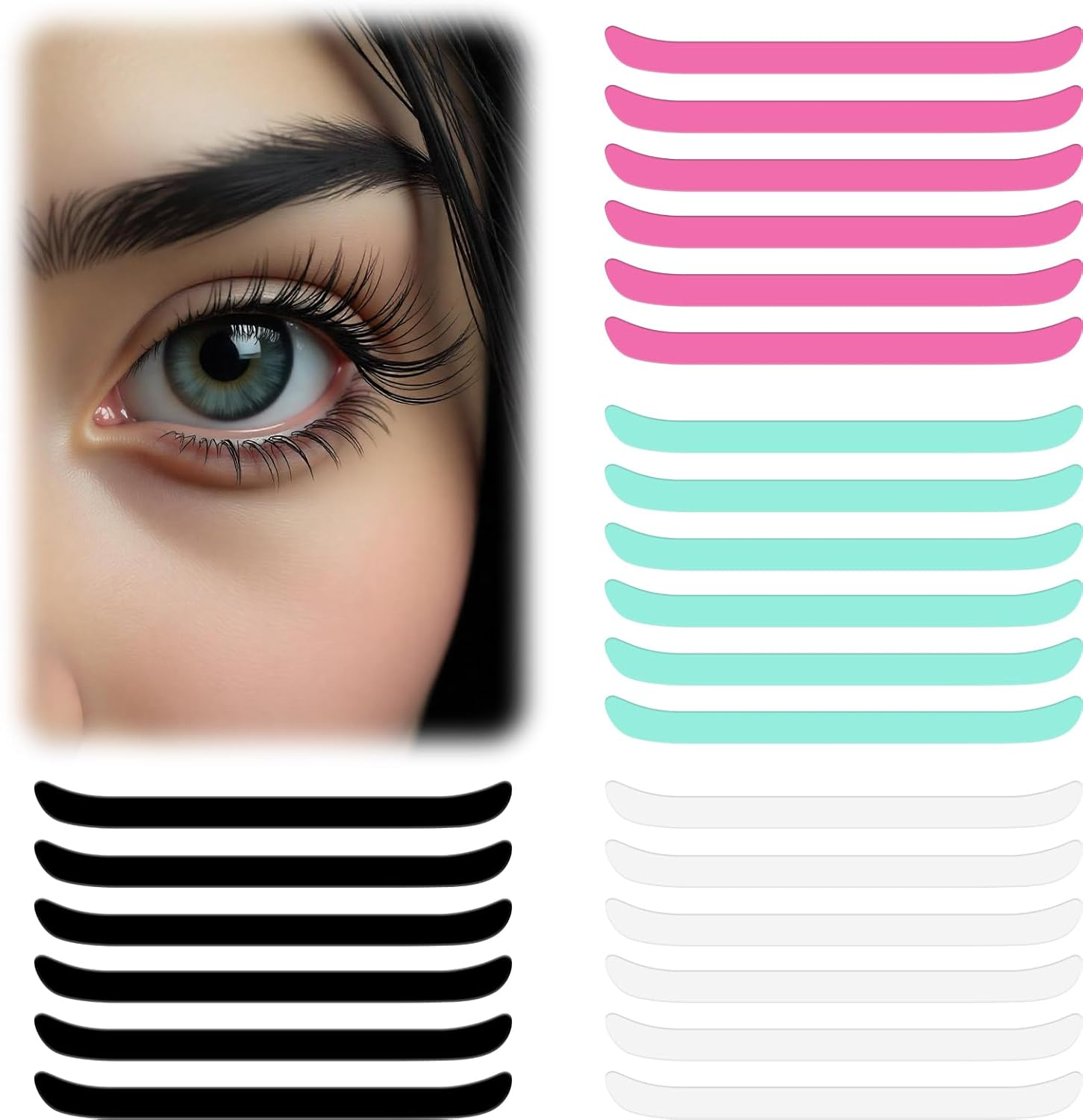 Pack of 24 Eyelash Lift Band Kit, Silicone Perm Band, Lash Lifting Tool, Eyelash Lift Pads, Prevents Rebound of Eyelashes, Eyelash Lifting Pads, Sticks for Eyelash Lifting image number 4