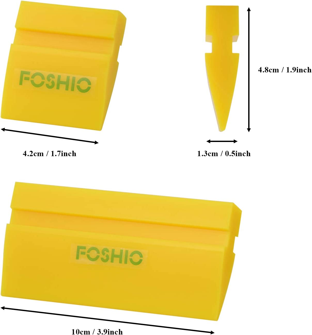 FOSHIO Mini Squeegee Window Film Tools,Rubber Squeegee Water Blade Decal Wrap Applicator Car Home Tint - Yellow image number 3